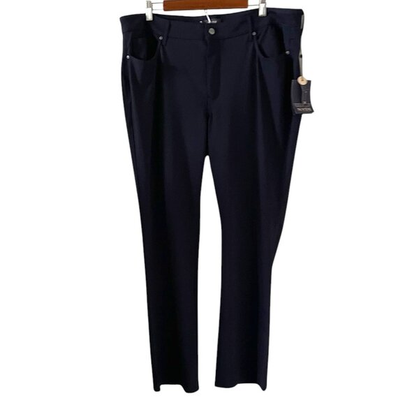 NYDJ NEW Marilyn Stretch Straight Pant In Midnight Blue Size 18W